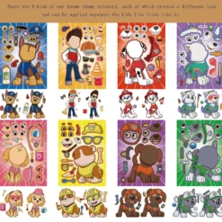 8-16Sheets-PAW-Patrol-Puzzle-Anime-Stickers-Chase-Make-a-Face-Assemble-Funny-Cartoon-Decal-Assemble-1.webp
