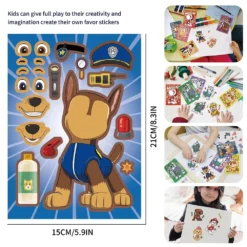 8-16Sheets-PAW-Patrol-Puzzle-Anime-Stickers-Chase-Make-a-Face-Assemble-Funny-Cartoon-Decal-Assemble-2.webp