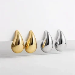 Vintage-Gold-Color-Plated-Chunky-Dome-Drop-Earrings-for-Women-Glossy-Thick-Teardrop-Waterdrop-Hoop-Earring.webp