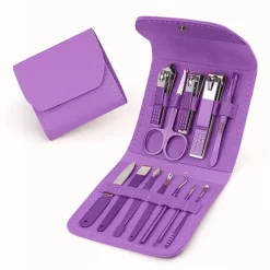 Manicure Set Pedicure Kit Professional Nail Clippers Set Nail Kit Manicure Kit For Women Men - Purple