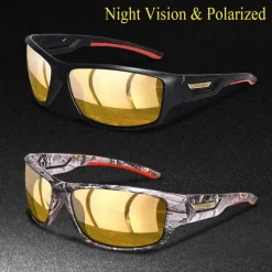 Polarized Night Vision Cycling Driving For Men And Women, UV400 Protection Male Female Windproof Eyewear
