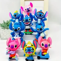 9-Piece Set Cartoon Silicone Stitch Keychains - Creative Cute Key Pendants, Ideal for Bags, Backpacks & Car Decoration - Perfect for Wedding, Birthday, Anniversary & Holiday Gifts