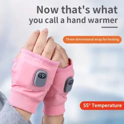 USB Rechargeable Heated Gloves with Touch Screen Functionality - Casual Spandex Fingerless Gloves with Stripe Craftsmanship, Built-in 1800mAh Lithium Battery, Elastic, Keep Warm for Outdoor & Fashion, Unisex - Do Not Wash