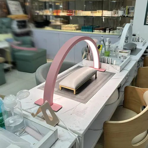 29/22 Inch Half Moon Facial Treatment LED Eyelash Lamp - Adjustable 3000-6000k Brightness, Decorative Diamonds, Nail Lamp with Beautician Technology